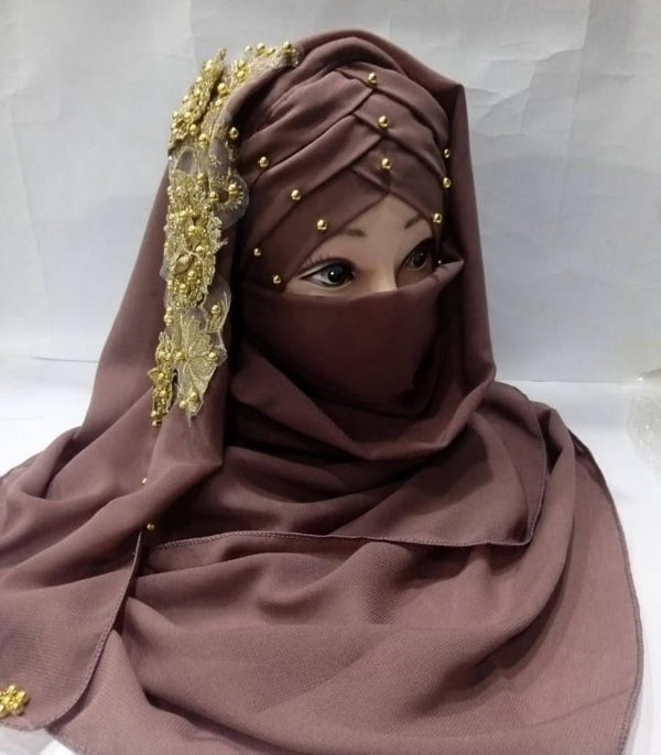 3D Fancy Ready-to-Wear Hijab – Chiffon Elegance