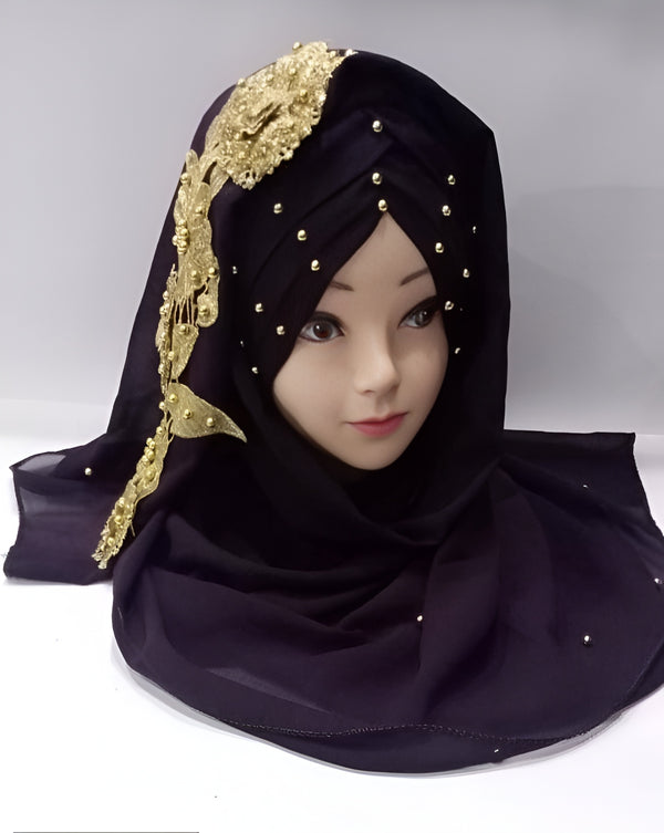 3D Fancy flower Ready-to-Wear Hijab – Chiffon Elegance