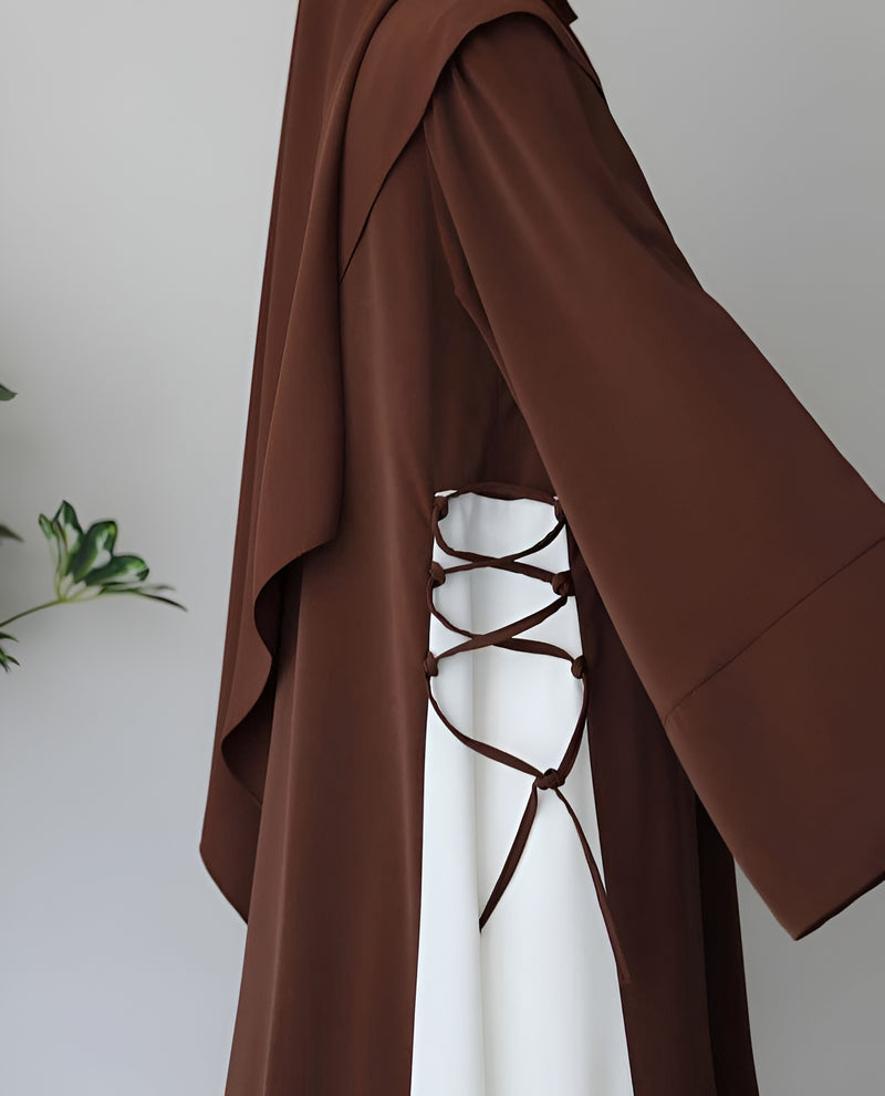 Classic Brown Georgette Abaya with Matching Stoller