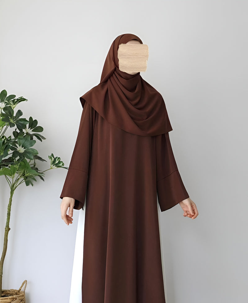 Classic Brown Georgette Abaya with Matching Stoller