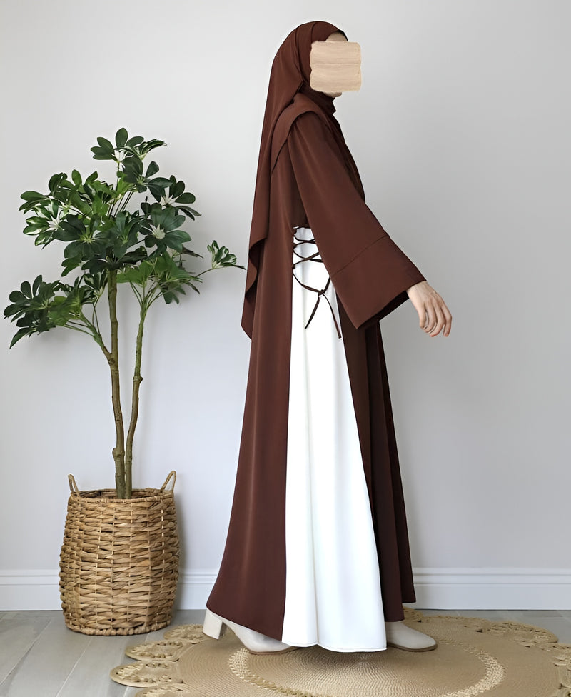 Classic Brown Georgette Abaya with Matching Stoller
