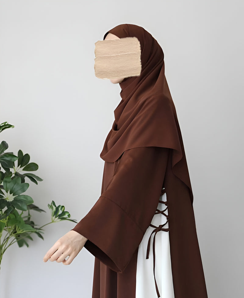 Classic Brown Georgette Abaya with Matching Stoller