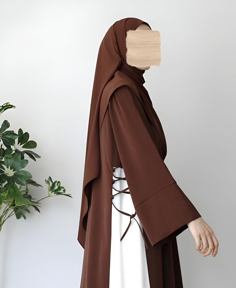Classic Brown Georgette Abaya with Matching Stoller