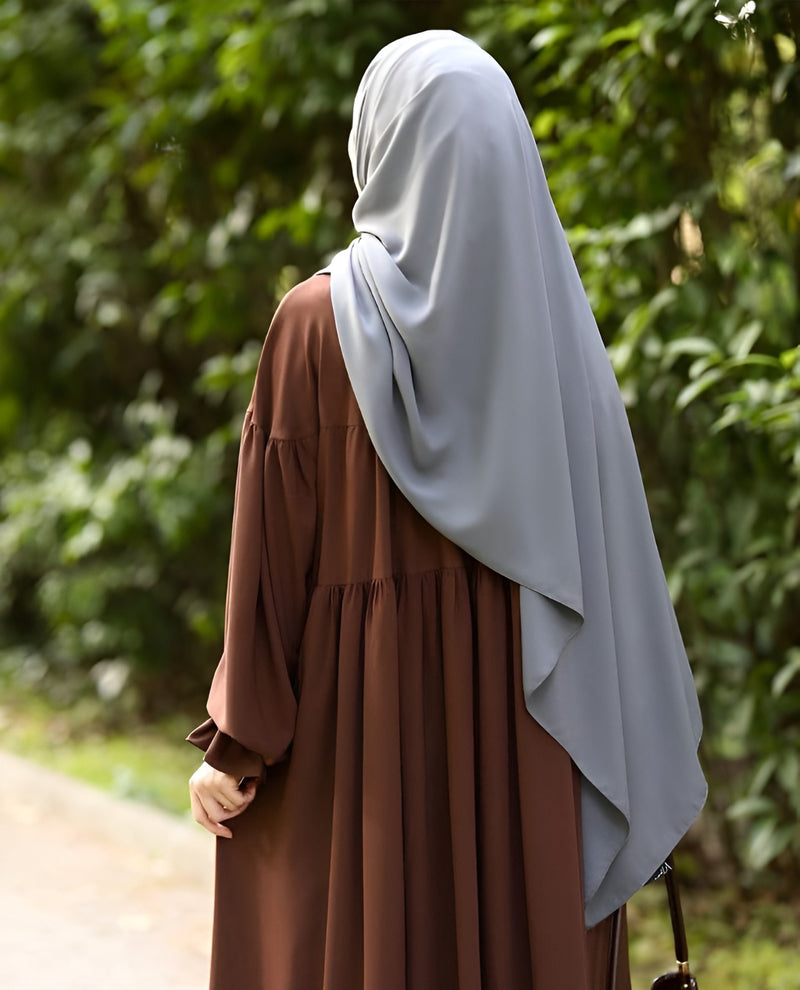 Brown Mirha Maxi Abaya with Matching Stoller