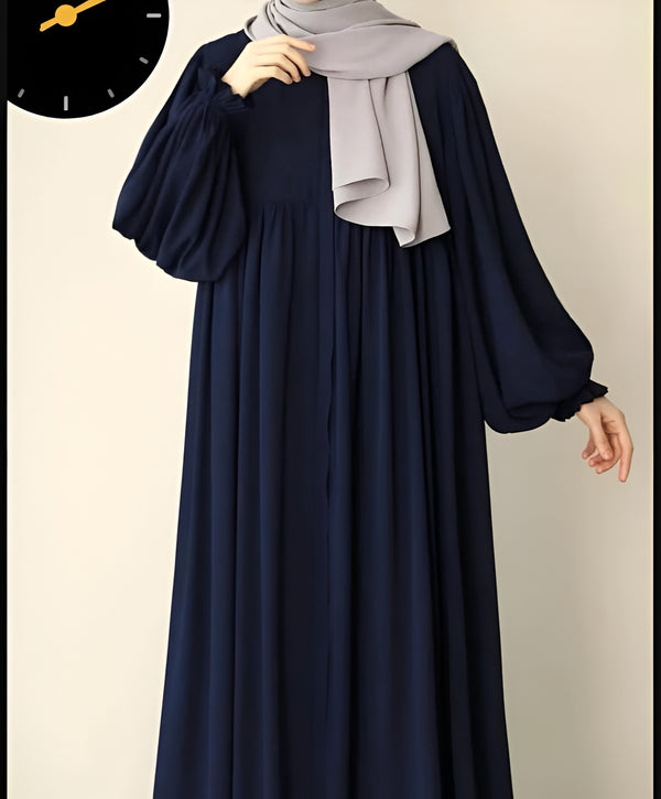 Elegant Blue Georgette Abaya with Matching Stoller