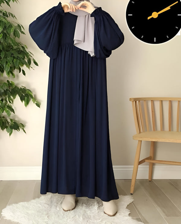 Elegant Blue Georgette Abaya with Matching Stoller